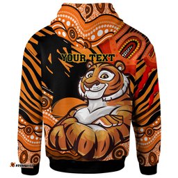 wests tigers hoodie - custom father's day tigers with pattern dad of tigers and ball hoodie