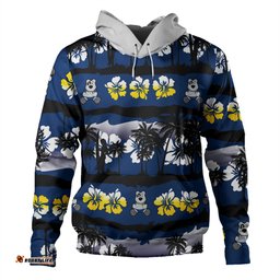 north queensland cowboys hoodie - tropical hibiscus and coconut trees