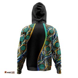 australia aboriginal custom hoodie - color dot dreamtime hoodie