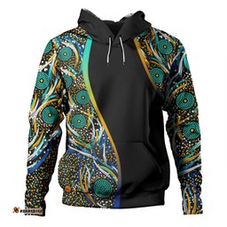 australia aboriginal custom hoodie - color dot dreamtime hoodie
