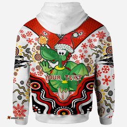 st. george illawarra dragons christmas hoodie - custom christmas green dragons indigenous hoodie