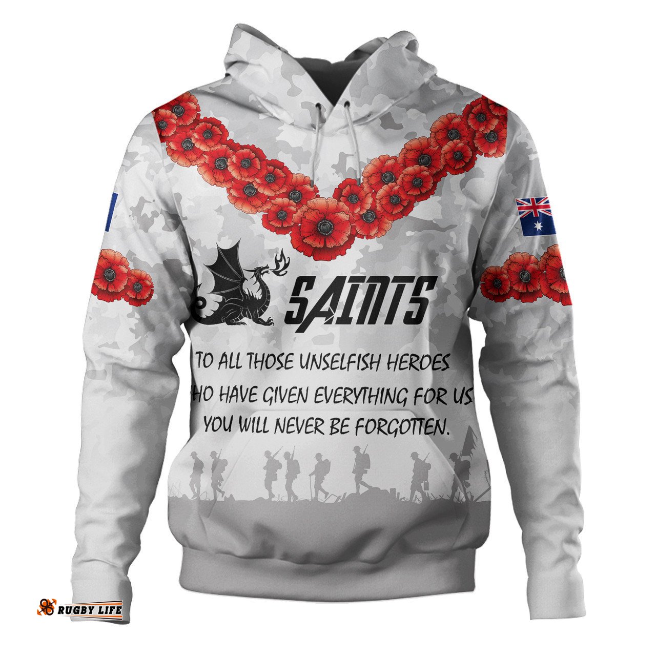 australia dragons anzac hoodie - custom anzac st.george hoodie