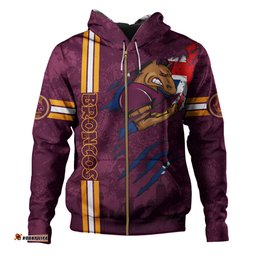 brisbane broncos hoodie - happy australia day flag scratch style