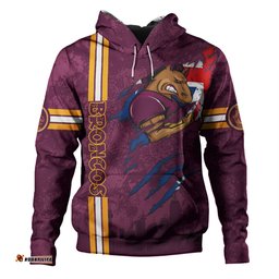 brisbane broncos hoodie - happy australia day flag scratch style