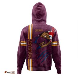 brisbane broncos hoodie - happy australia day flag scratch style