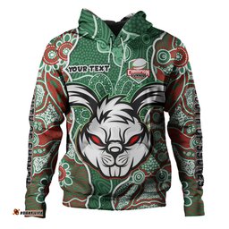 south sydney rabbitohs grand final custom hoodie - custom rabbitohs with contemporary style of aboriginal painting hoodie