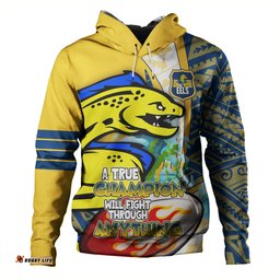 parramatta eels grand final hoodie - a true champion will fight through anything with polynesian patterns