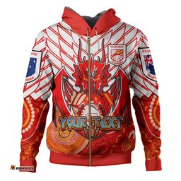 st. george illawarra dragons custom hoodie - indigenous super st george team with australia flag hoodie