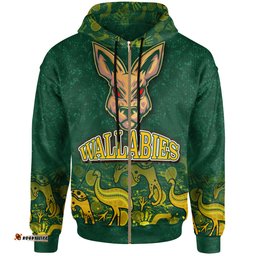 wallabies rugby hoodie - custom wallabies aboriginal inspired with animals hoodie