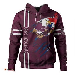 manly warringah sea eagles hoodie - happy australia day flag scratch style
