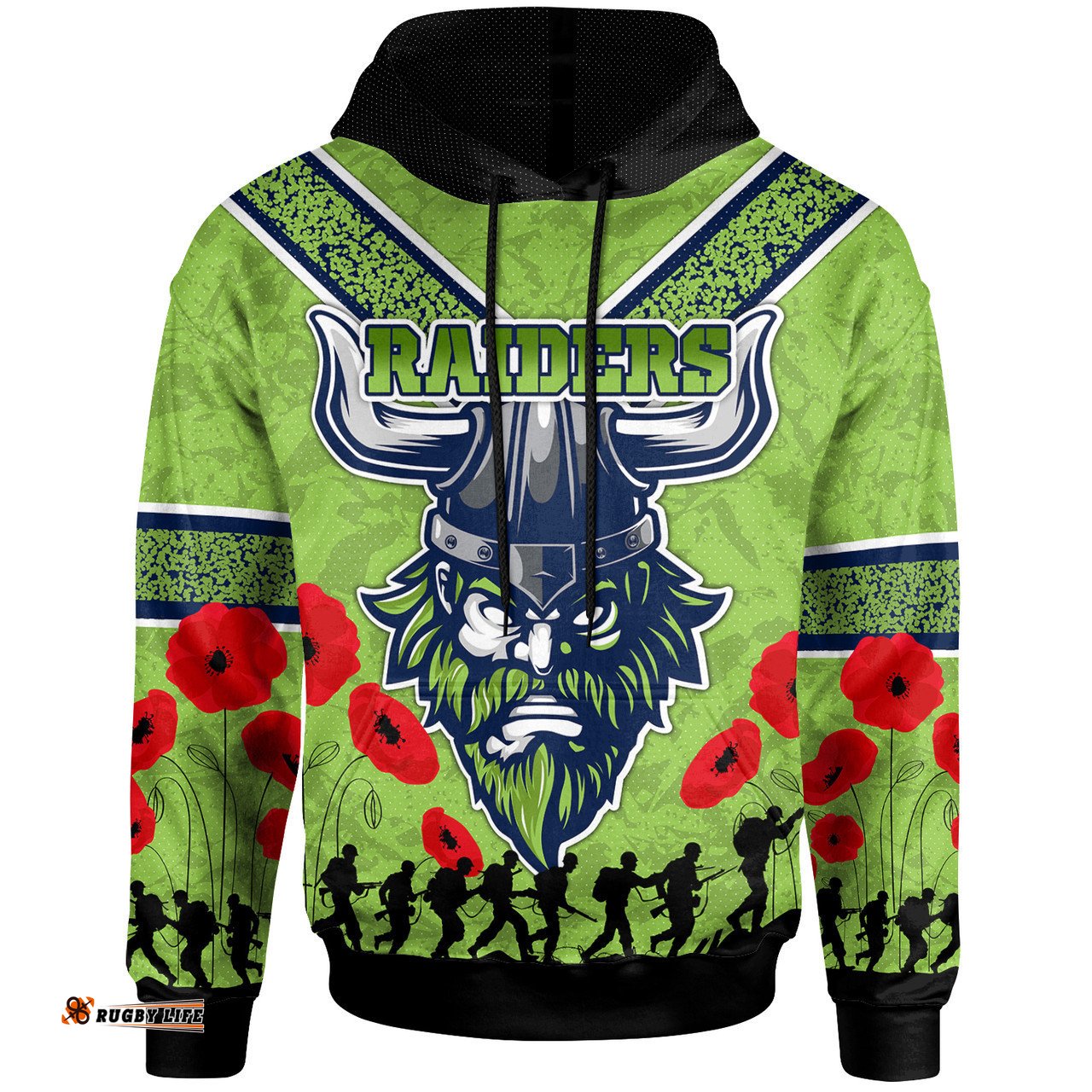 canberra raiders hoodie - custom anzac day canberra raiders hoodie