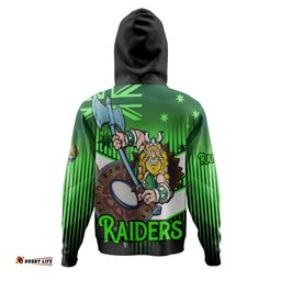canberra raiders hoodie - canberra raiders mascot with australia flag