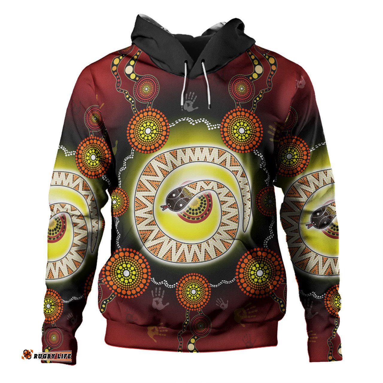 australia aboriginal custom hoodie - the rainbow serpent dreaming spirit art hoodie