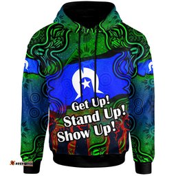 australia naidoc week hoodie custom black raised hands with aboriginal inspired patterns hoodie