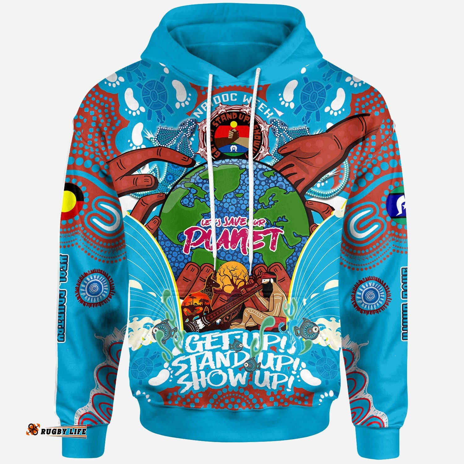 australia naidoc week custom hoodie lets save our planet aboriginal inspired and torres strait islander culture hoodie