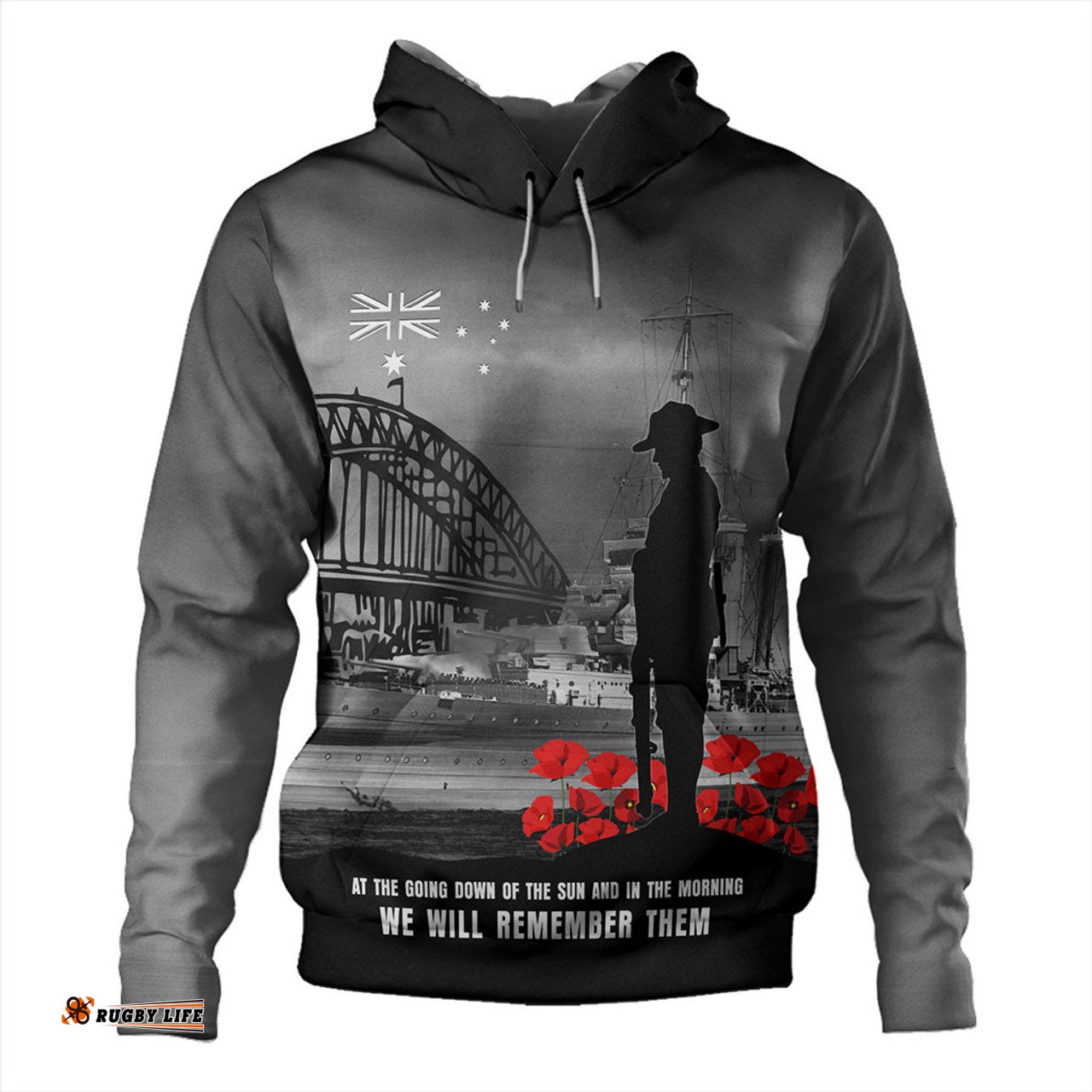 australia hoodie at the going down of the sun we will remember them