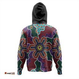 australia aboriginal hoodie - aboriginal dot art color inspired hoodie