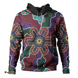 australia aboriginal hoodie - aboriginal dot art color inspired hoodie