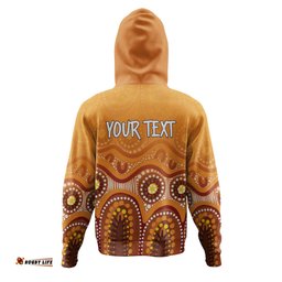 australia aboriginal custom hoodie - brown aboriginal dot hoodie