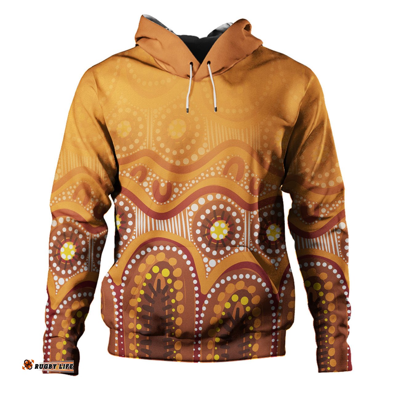 australia aboriginal custom hoodie - brown aboriginal dot hoodie