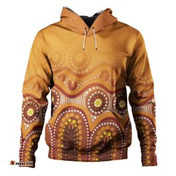 australia aboriginal custom hoodie - brown aboriginal dot hoodie