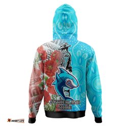 australia sutherland shire hoodie - anzac soldier sharks mascot style hoodie