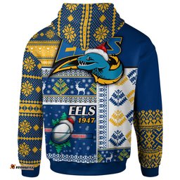 parramatta eels hoodie - custom christmas snowflakes parramatta eels mascot hoodie