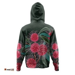australia aboriginal hoodie - australian hakea flowers painting in aboriginal style hoodie