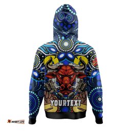 north queensland cowboys naidoc custom hoodie - aboriginal inspired dot painting style hoodie