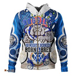 canterbury-bankstown bulldogs custom hoodie - go mighty berries personalized name and number indigenous hoodie