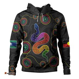 australia aboriginal custom hoodie - indigenous dreaming rainbow serpent inspired hoodie