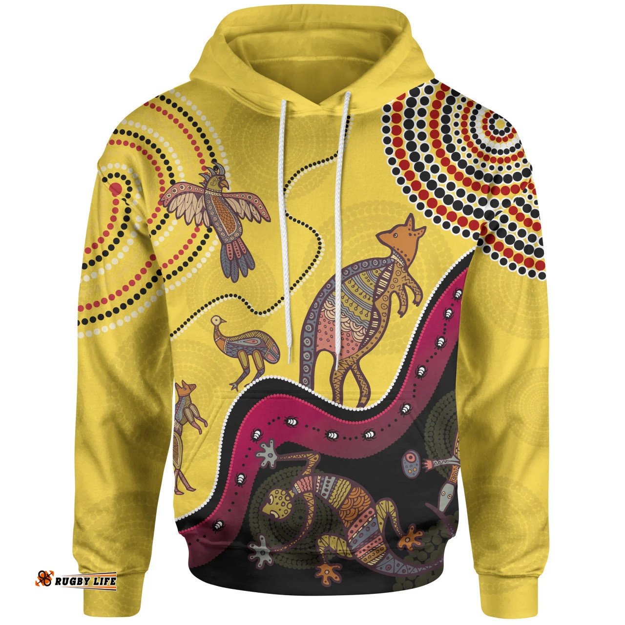 australia aboriginal inspired hoodie - indigenous animals life art