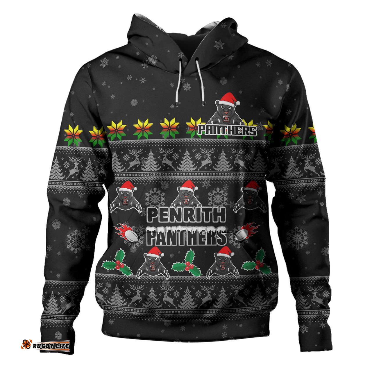 penrith panthers christmas custom hoodie - special ugly christmas hoodie