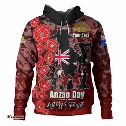 australia  anzac custom hoodie - lest we forget red style hoodie