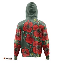 australia aboriginal hoodie - aboriginal style australian poppy flower background hoodie