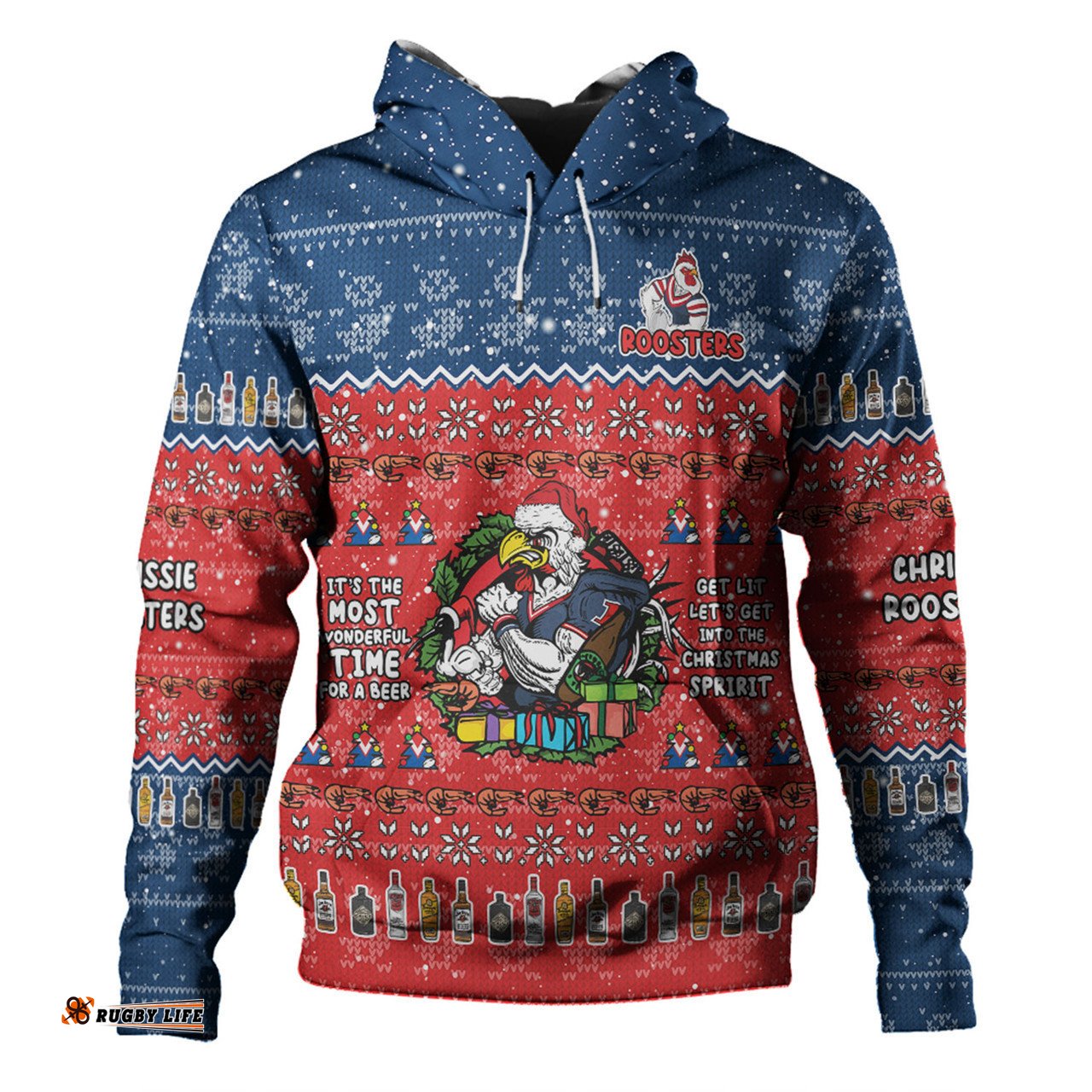 sydney roosters christmas custom hoodie - chrissie spirit hoodie