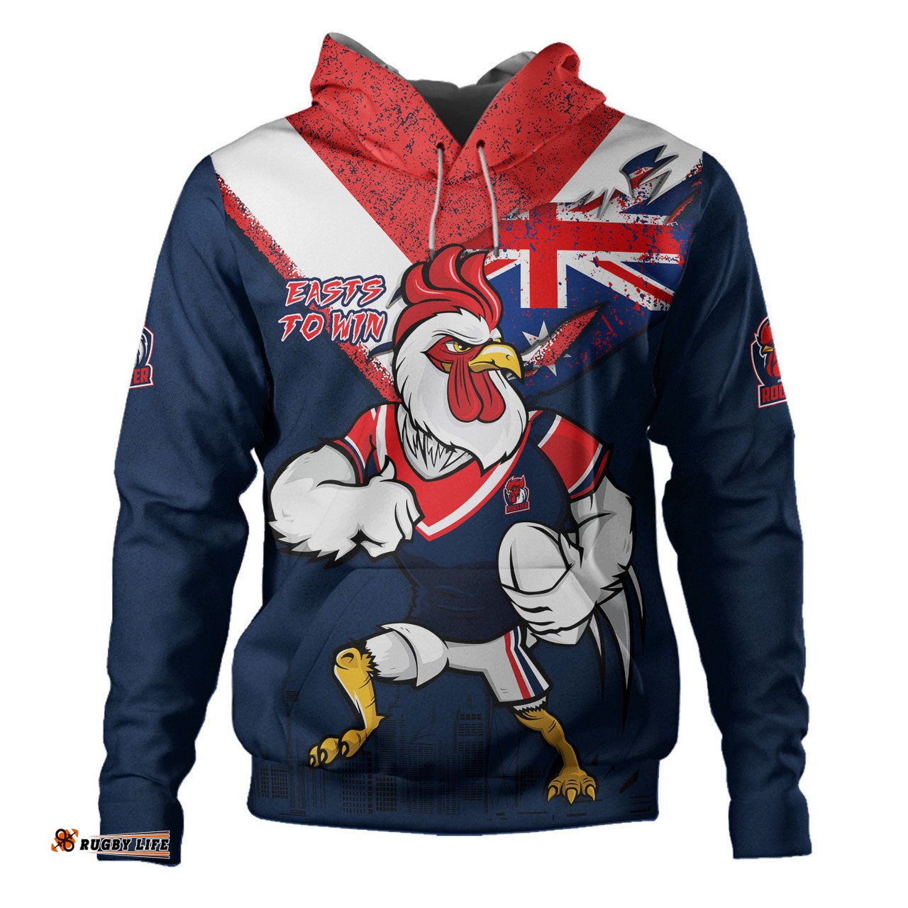 sydney roosters hoodie custom for die hard fan australia flag scratch style