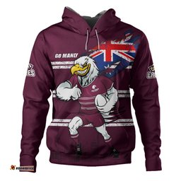 manly warringah sea eagles hoodie custom for die hard fan australia flag scratch style
