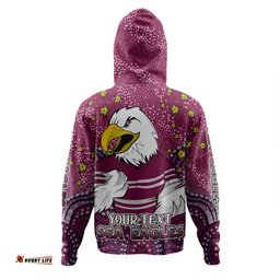 manly warringah sea eagles custom hoodie - custom with aboriginal inspired style of dot painting patterns  hoodie