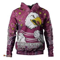 manly warringah sea eagles custom hoodie - custom with aboriginal inspired style of dot painting patterns  hoodie