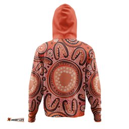australia dot painting inspired aboriginal hoodie - big flower painting with aboriginal dot hoodie