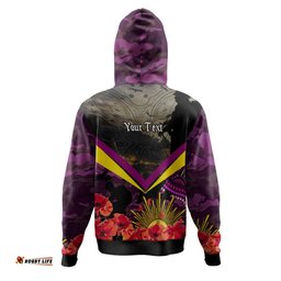 brisbane broncos anzac custom hoodie - remembrance anzac day broncos aboriginal inspired hoodie