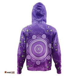 australia aboriginal custom hoodie - purple dot painting art washo hoodie