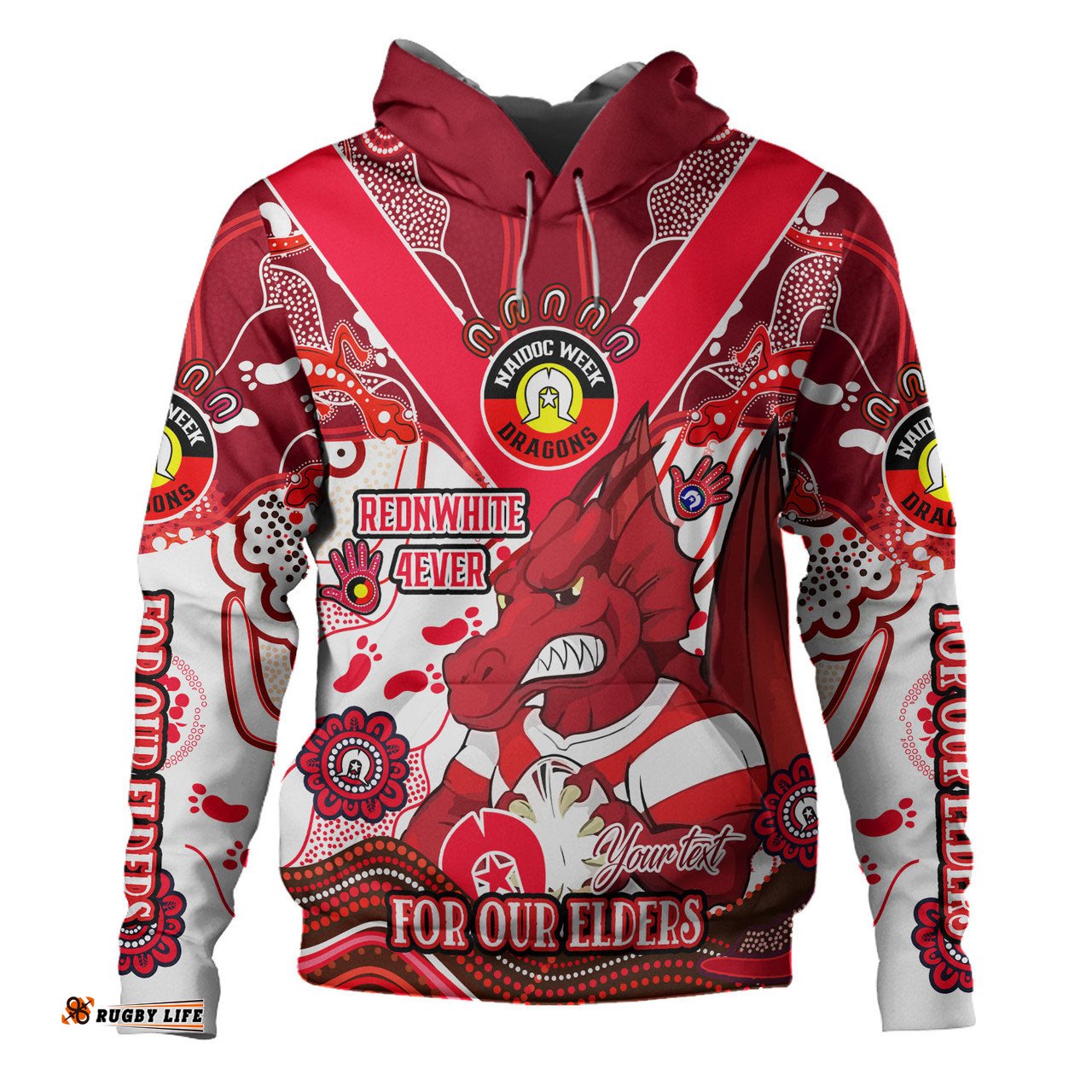 st. george illawarra dragons naidoc week custom hoodie - for our elders home jersey hoodie