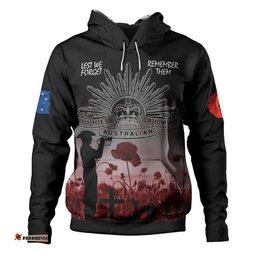 australia anzac day hoodie - lest we forget red hoodie
