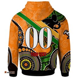 wallabies rugby hoodie - custom australia national rugby championship with aboriginal inspired culture player and number hoodie