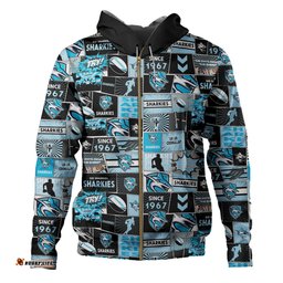 cronulla-sutherland sharks hoodie - team of us die hard fan supporters comic style