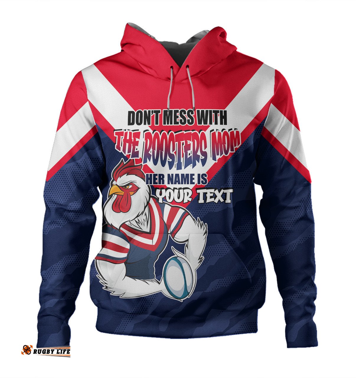 sydney roosters mother's day hoodie - screaming mom and crazy fan