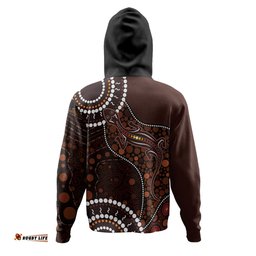 australia hoodie aboriginal inspired lizard with dot painting pattern