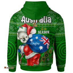 aboriginal christmas hoodie custom australia koala ugly christmas with aboriginal inspired green hoodie